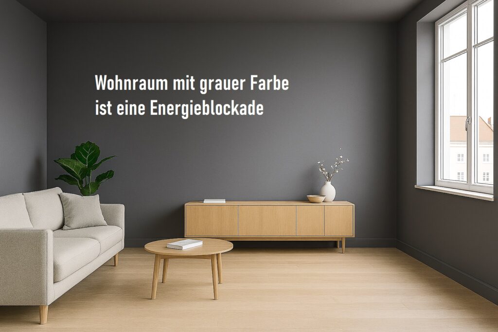 Raum mit schlechter Energie in grau